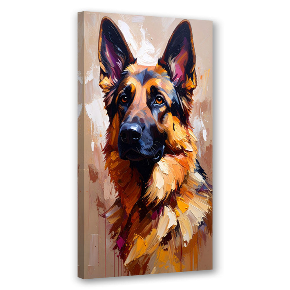 LEINWANDBILD Deutscher Schäferhund Tier 60x120cm - Braun, Textil (60/120cm) - Feeby