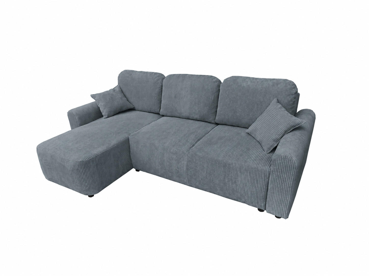 ECKSOFA HENRY in Grau mit Schlaffunktion und Bettkasten - Grau, Textil (232/150cm) - KS Home Concept
