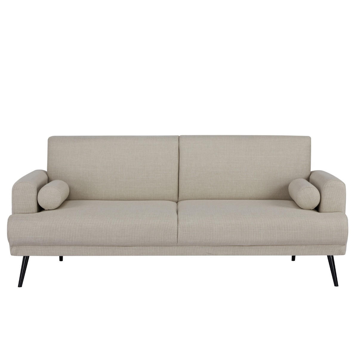 SCHLAFSOFA 3-Sitzer aus Stoff, Beige - Beige, Metall (91/85/209cm) - Giga Meubel