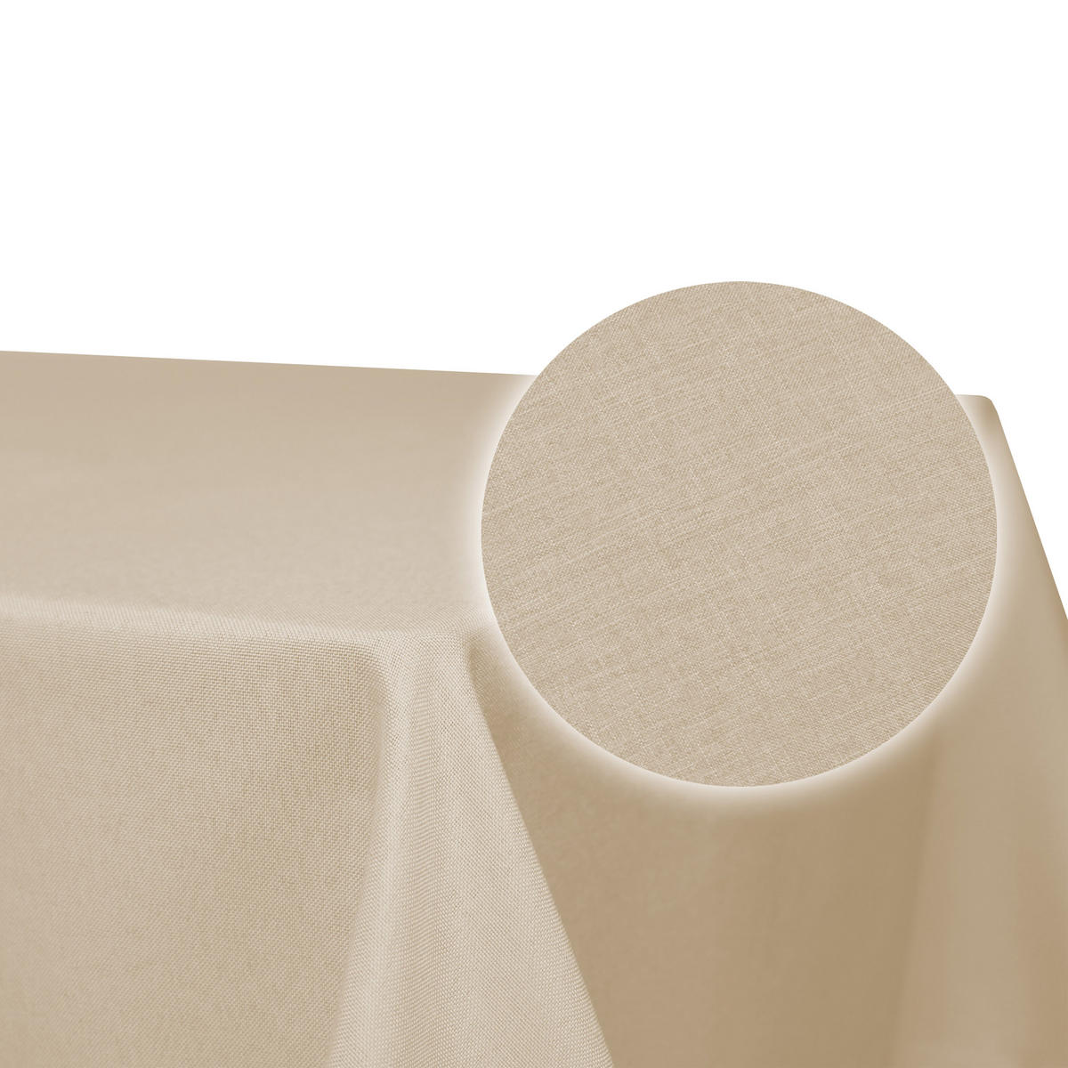 TISCHDECKE Leinenoptik 110/180 cm eckig Ecru - Ecru, Textil (110/180cm) - TiborTex