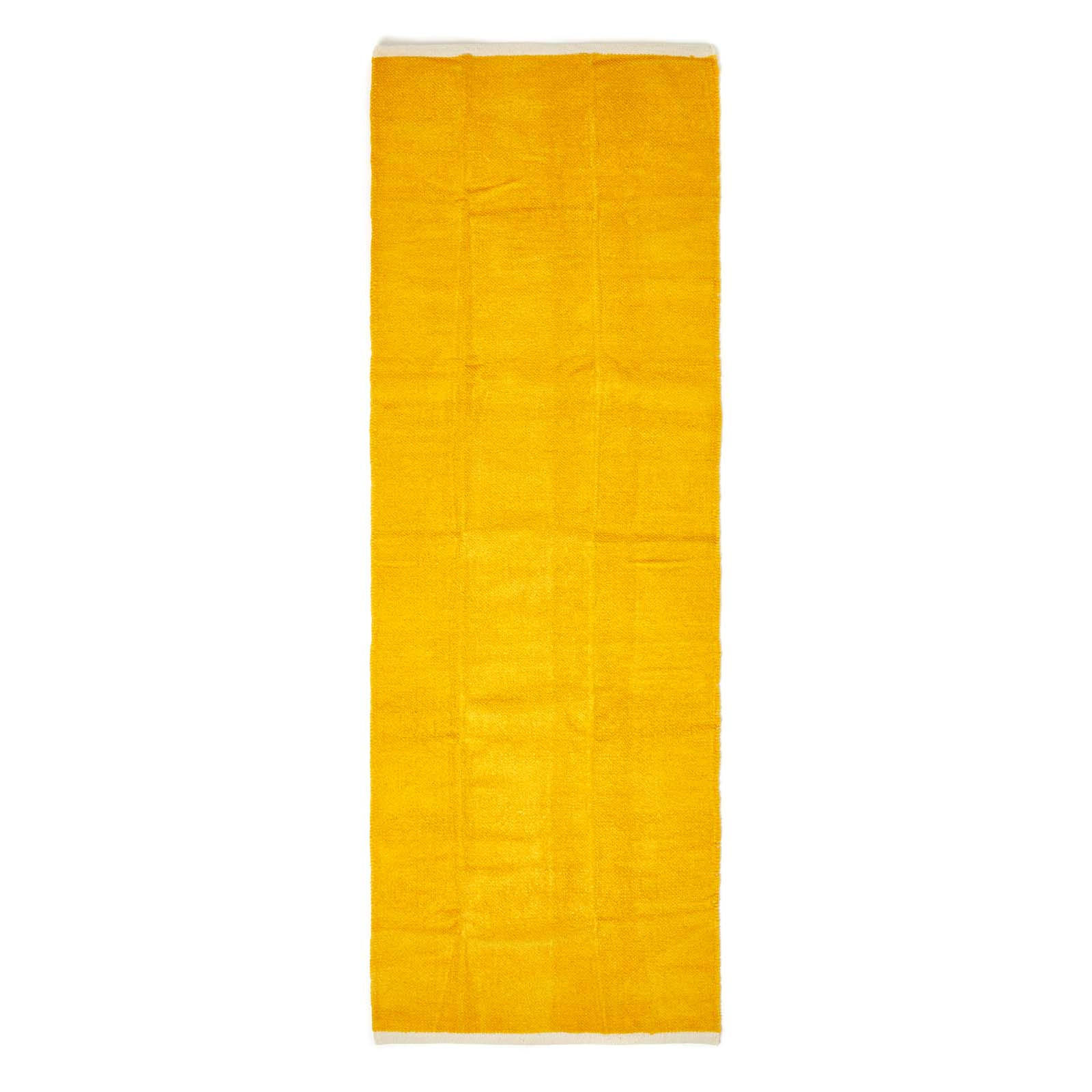 HANDWEBTEPPICH-LÄUFER Chenille 66/200 cm - Currygelb, Textil (66/200cm) - Homescapes