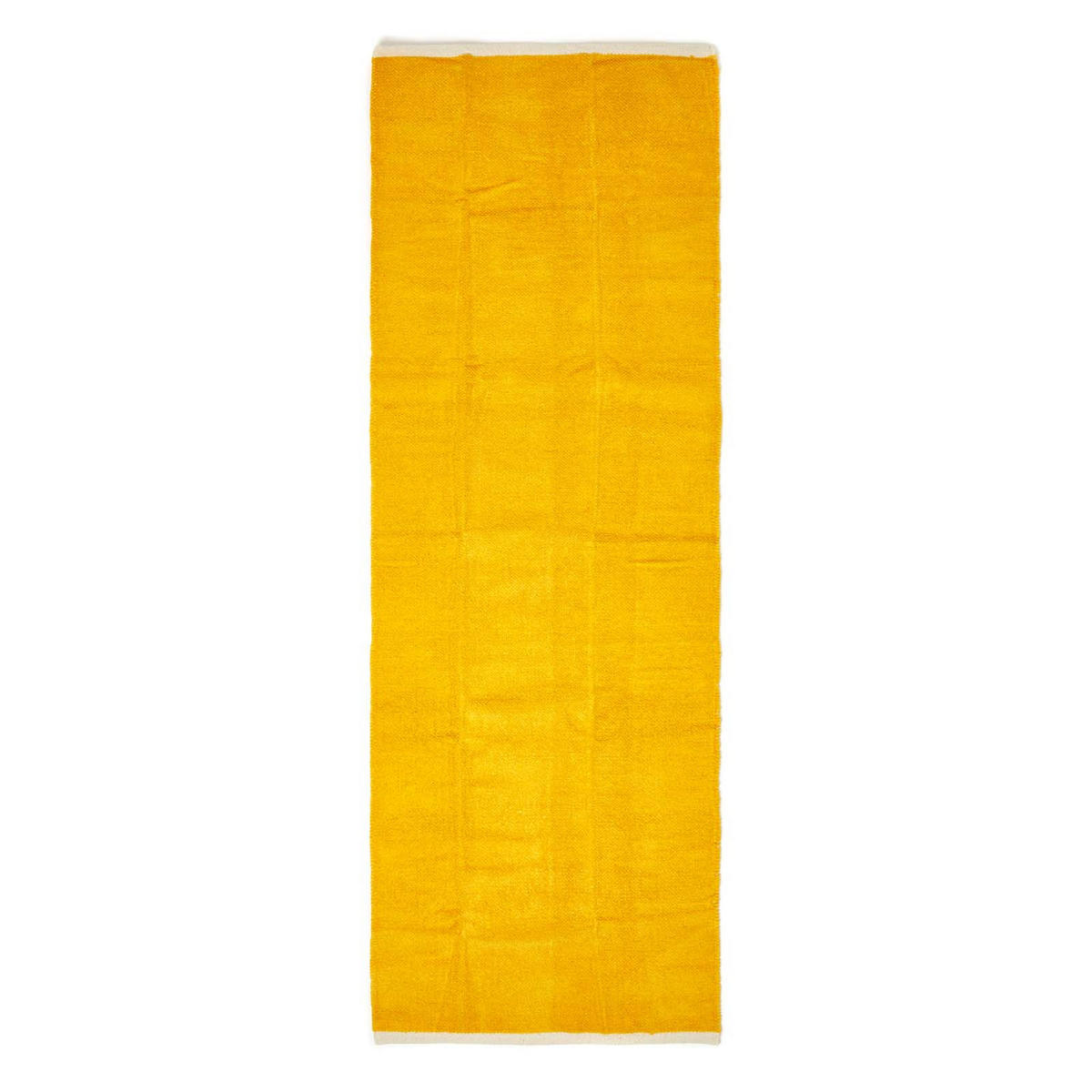 HANDWEBTEPPICH-LÄUFER Chenille 66/200 cm - Currygelb, Textil (66/200cm) - Homescapes