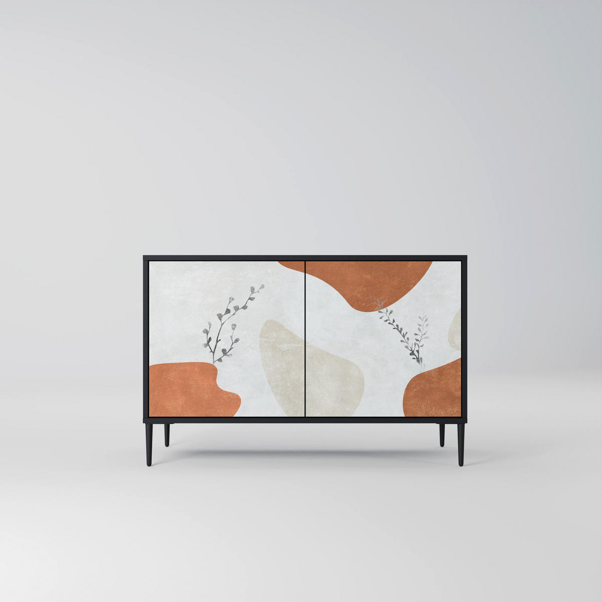SIDEBOARD TRANQUIL TWIG, Eicheneffekt, 111x42x77,5 cm, 2 Türen - Eichefarben/Buchefarben, Holzwerkstoff/Buchenholz (111/77.5/42cm) - SpaceRebels