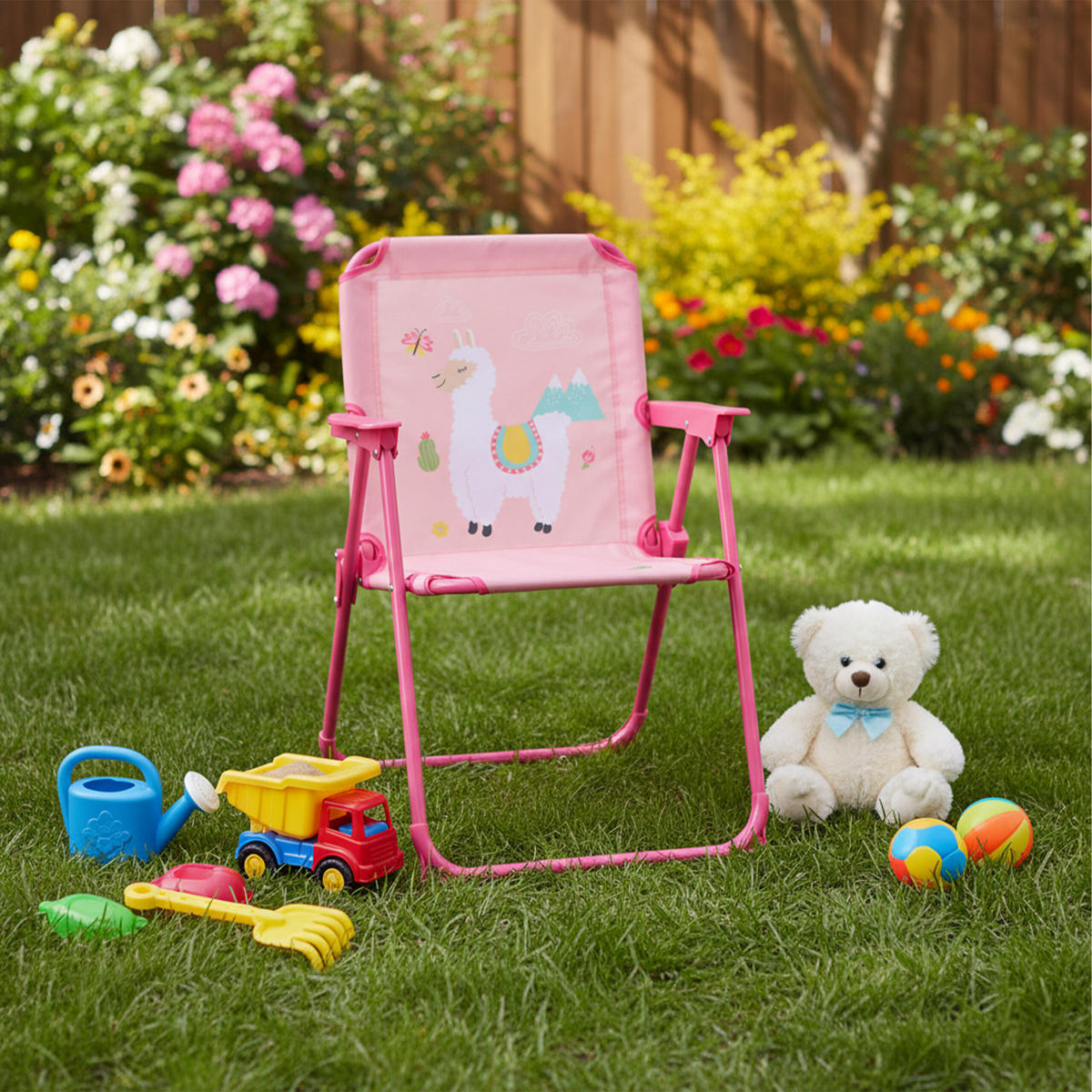 OTROŠKI klopčni stol - večbarvno, kovina/tekstil (36/51.5/37.5cm) - Relaxdays