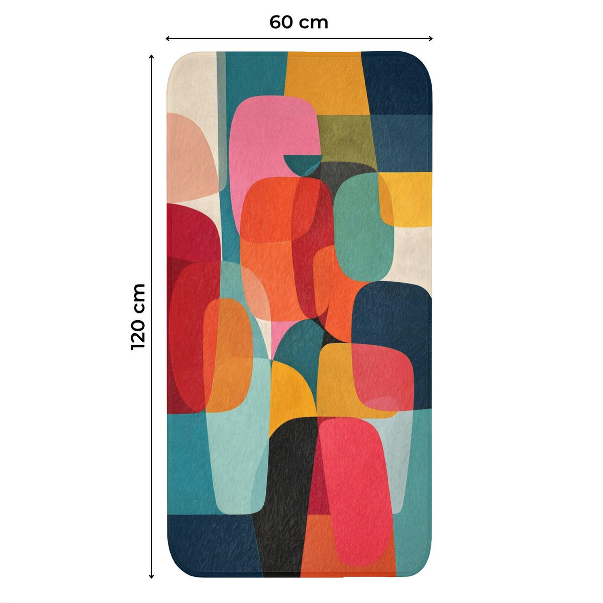 WC PŘEDLOŽKA Tvary - barevné - abstraktní - letadla 60x120 cm - různobarevná, textil/plast (60/1cm) - OnlyWow