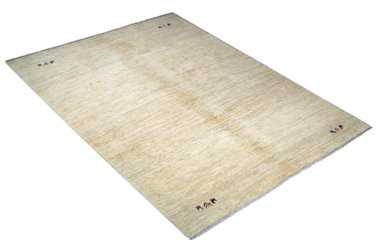 GABBEH-TEPPICH handgeknüpft Beige 242/177 cm Schurwolle - Beige, Textil (177/242cm) - Looma