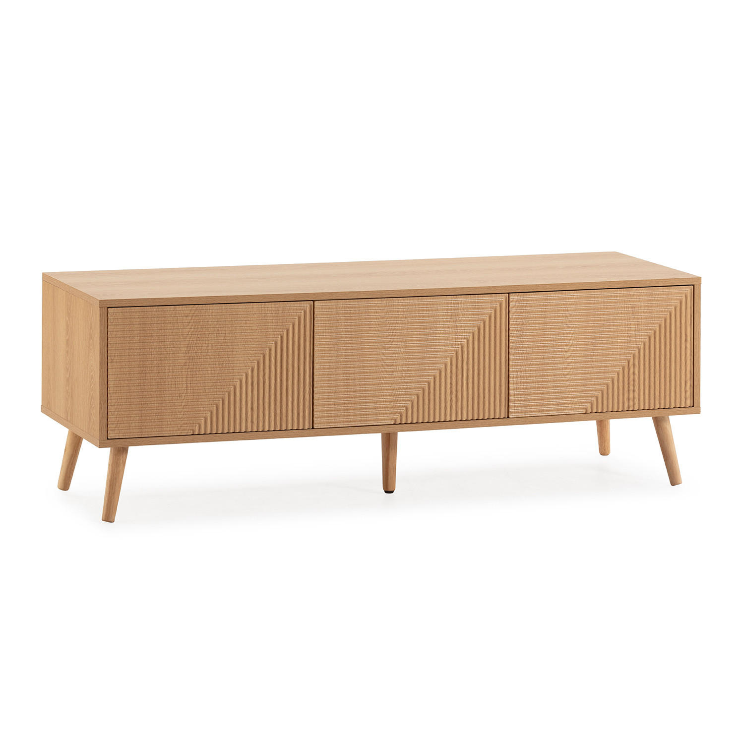 COMODA TV Telmo cu 3 usi, culoare stejar, 130 cm