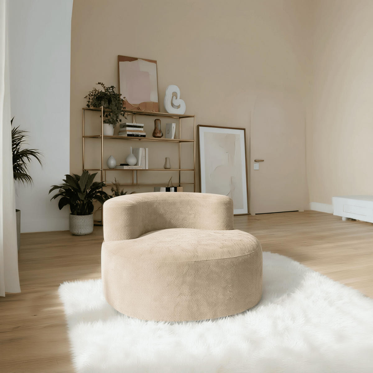 WOHNZIMMERSESSEL Milo 1-Sitzer - Sand - Beige, Textil (110/75/102cm) - COCO Living