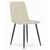 STUHL CETARA 1 Stück, Beige, Schwarz, mit Samtstoff gepolstert - Beige, Textil/Metall (45/87/51cm) - Komodee