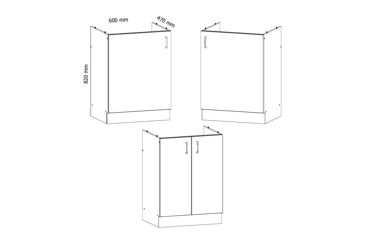 SPÜLENSCHRANK D60Z – Sycylia Milano – Milano / Walnuss - Walnussfarben, Holzwerkstoff (60/82/47cm) - ROYAL24_MARKT