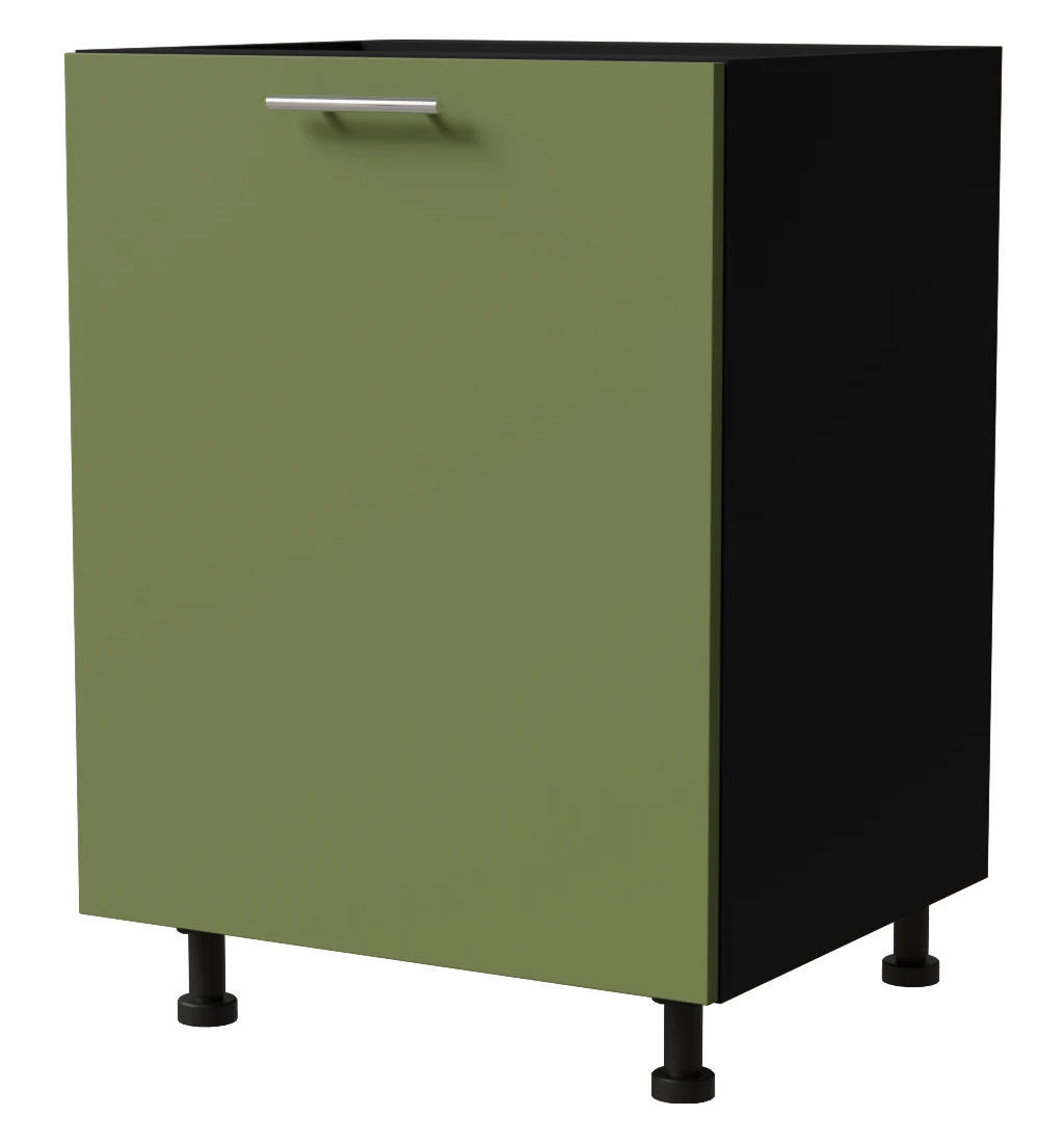 Feldmann-Wohnen Unterschrank Grün, Schwarz 60x82x50 cm