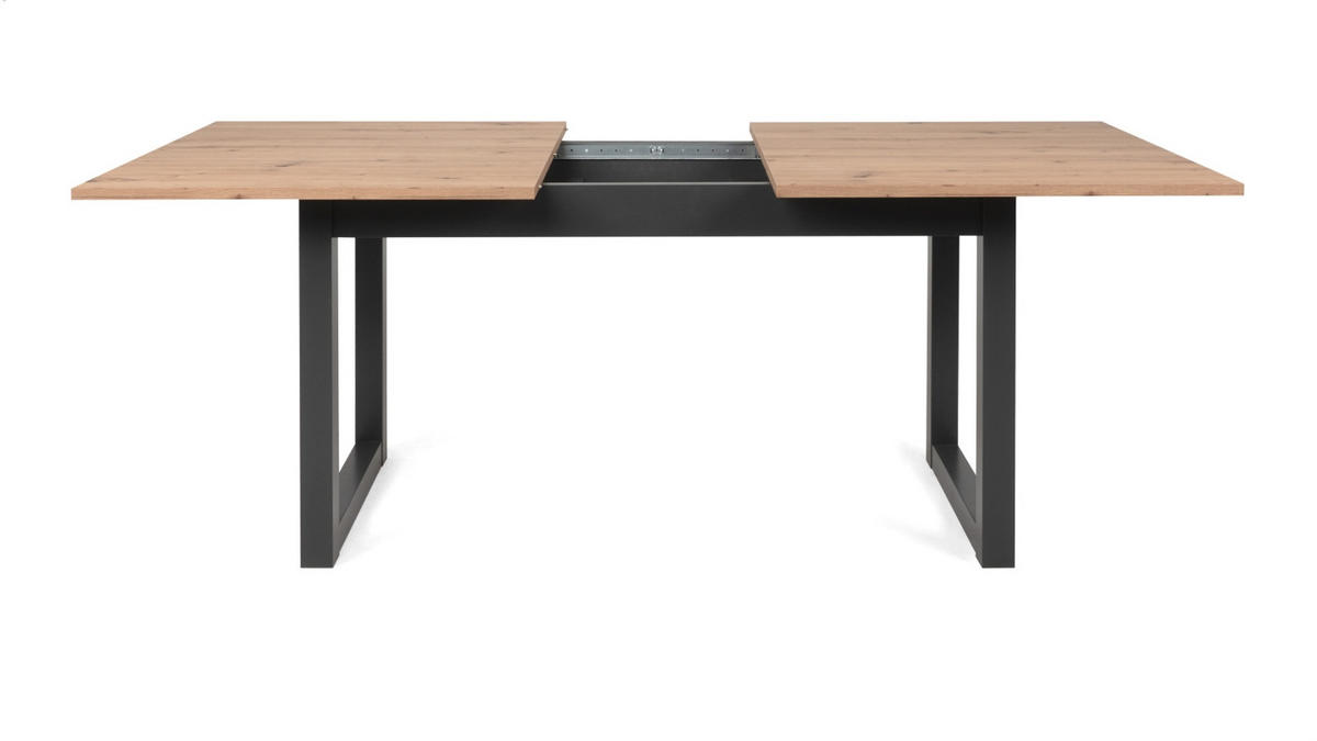 ESSTISCH Eiche Artisan, grau Industrial, 160/200 cm, Küchentisch ausziehbar - Anthrazit/Eiche Artisan, Holzwerkstoff (160/90/75cm) - Furn.Design