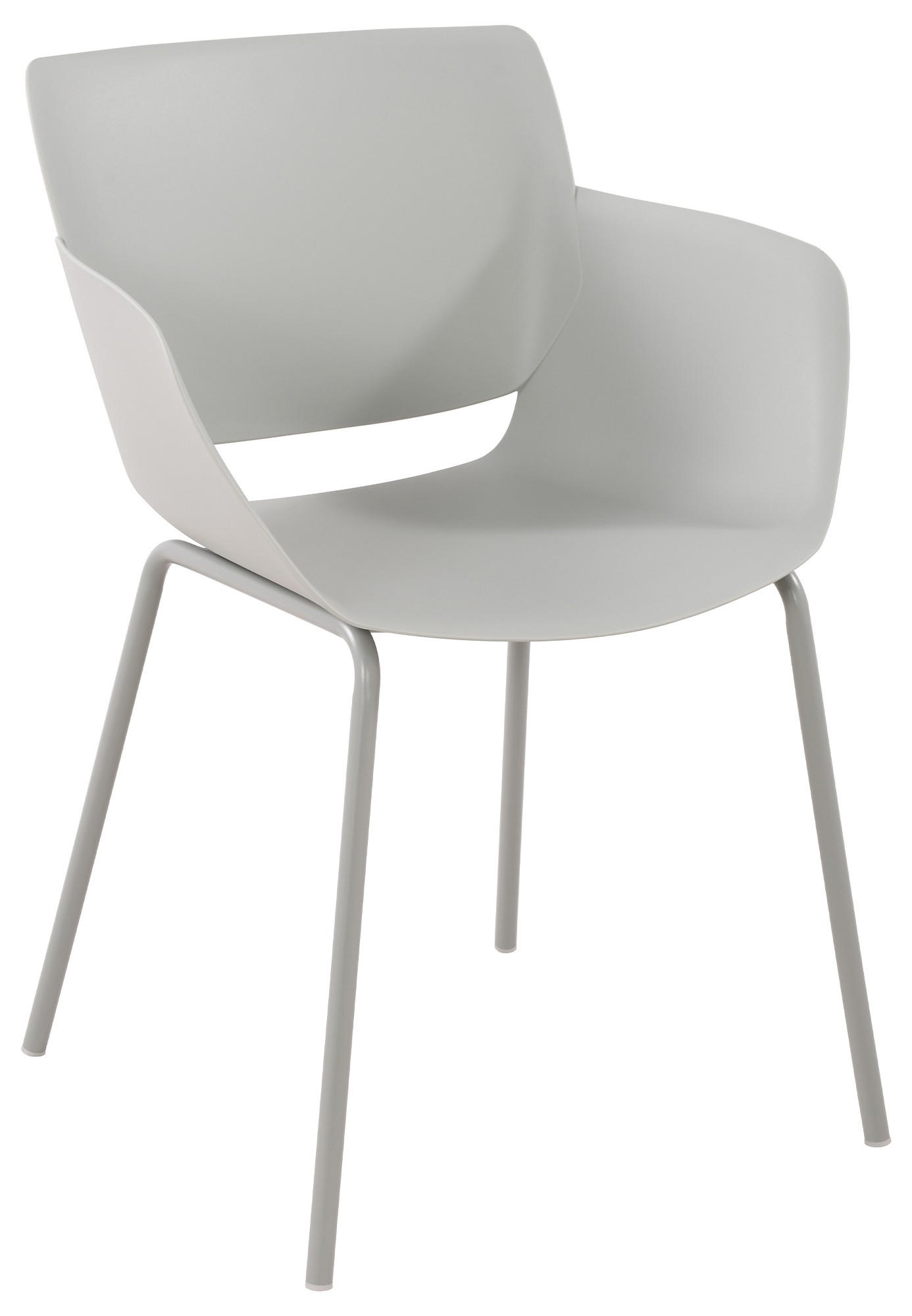 STUHL Kunststoff Hellgrau - Hellgrau, Kunststoff/Metall (58/80/54cm) - CLP
