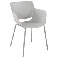 STUHL Kunststoff Hellgrau - Hellgrau, Kunststoff/Metall (58/80/54cm) - CLP