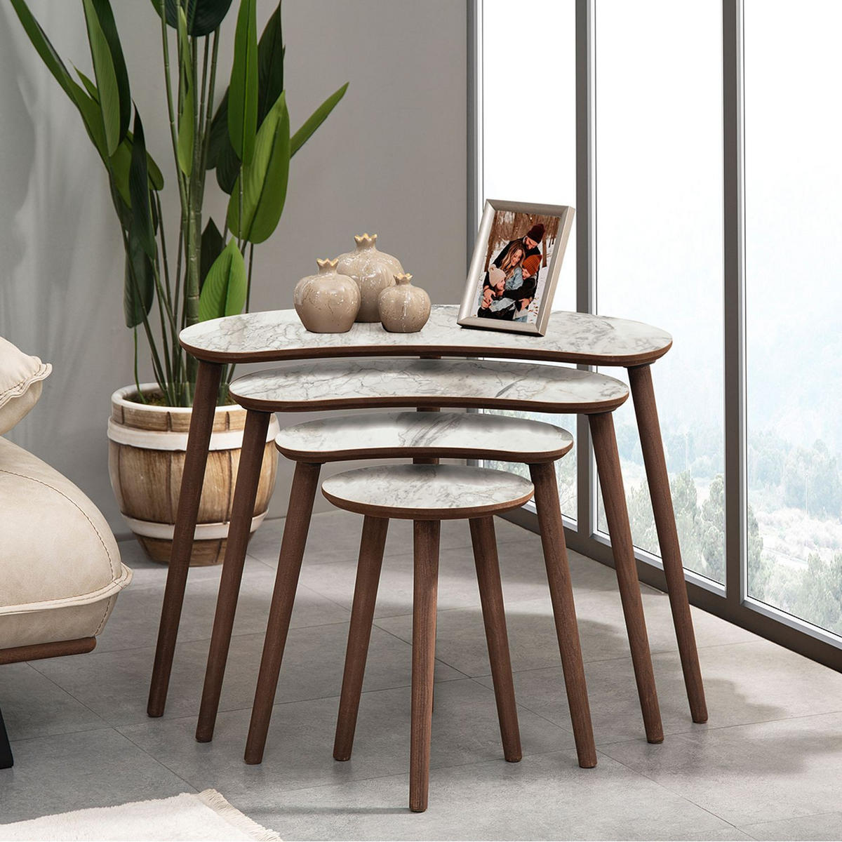 COUCHTISCH moon weiss - Weiß, Holz (40/75/55cm) - Habitat Garten