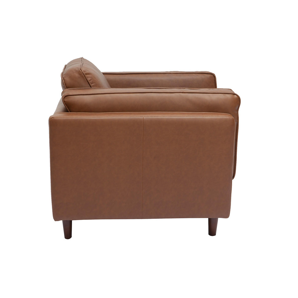 LEDERSESSEL Braunes BÙffelleder BRADLEY - Braun, Textil (93/86/103cm) - Miliboo
