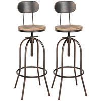 BARHOCKER 2er Set Metall bronze - Bronzefarben, Metall (49.5/101.5/49.5cm) - CLP