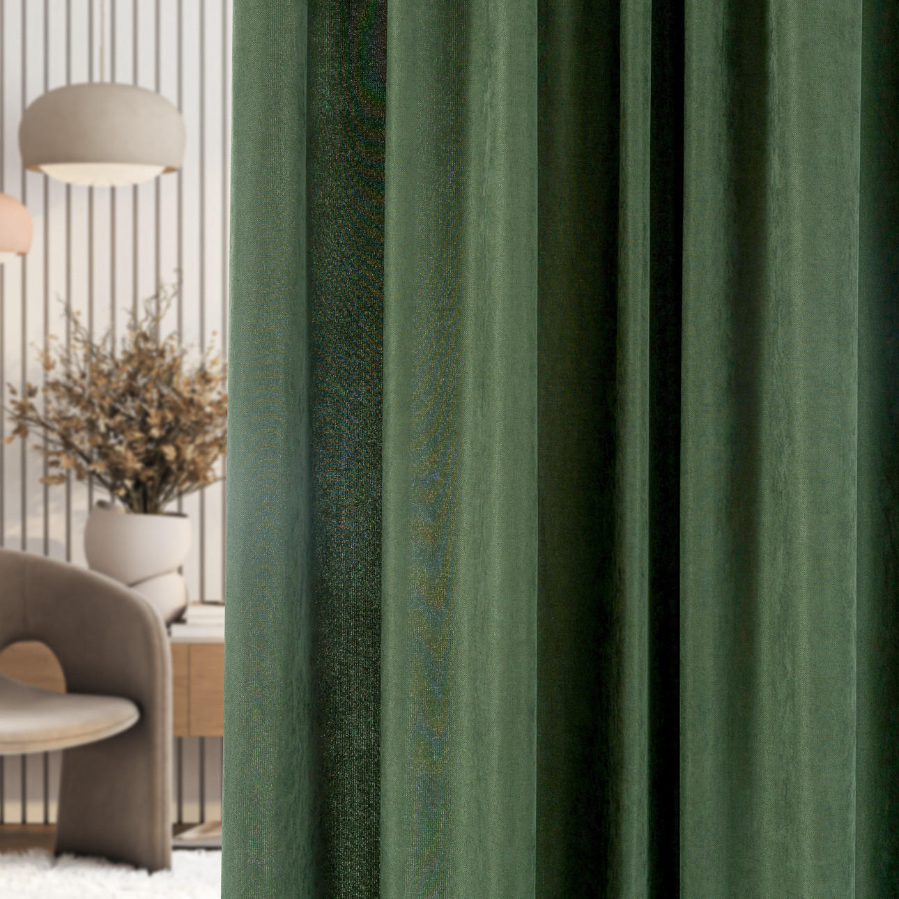 FERTIGVORHANG mit Schlaufenband grün 140 x 280 cm - Grün, Textil (140/280/1cm) - Dekoria