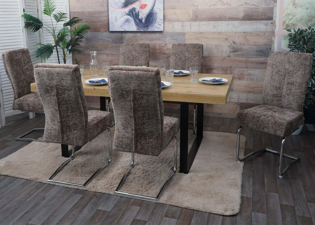 ESSZIMMERSTUHL Braun 2er-Set - Braun, Textil (46/105/60cm) - MCW