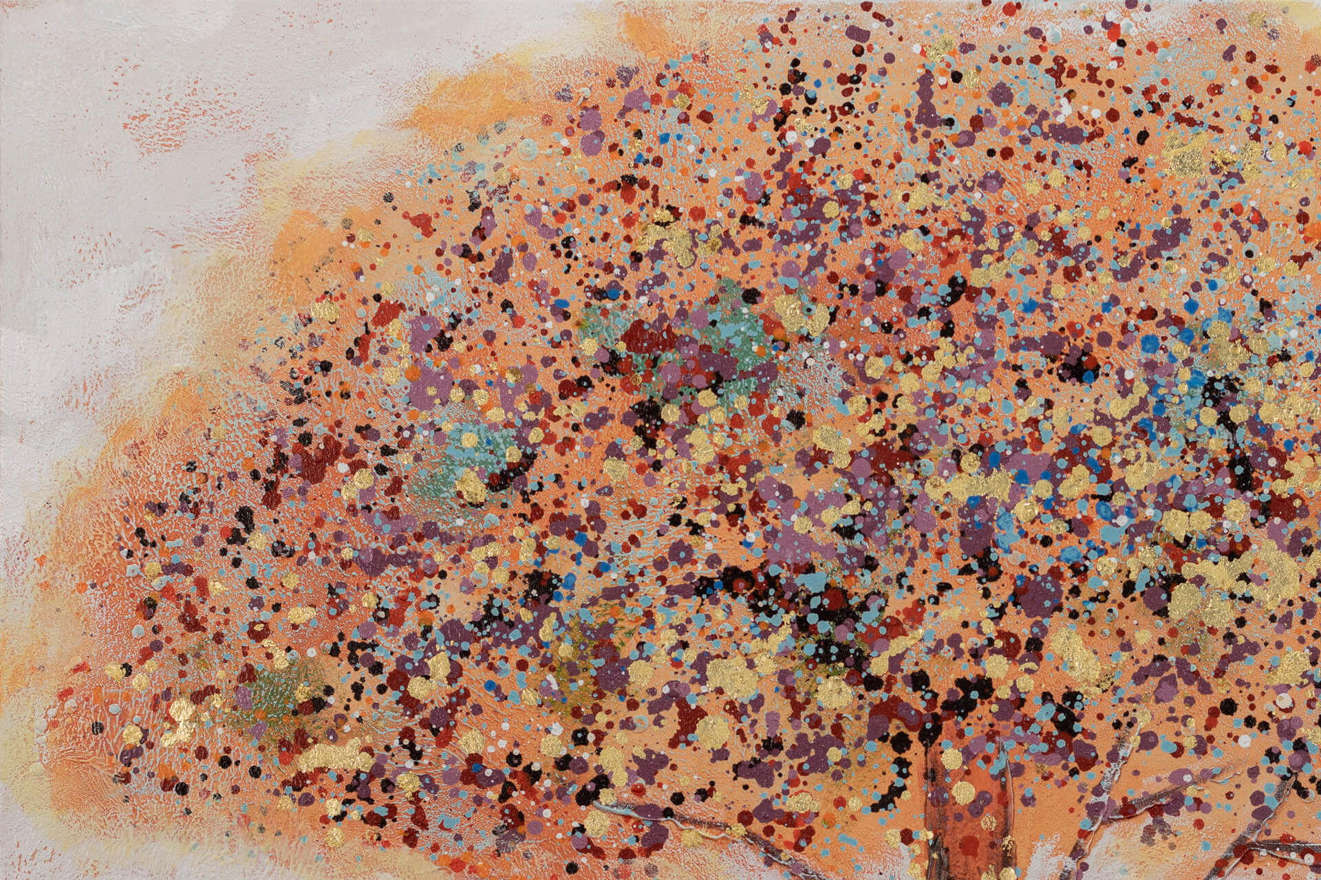 ACRYLBILD HANDGEMALT 100/70 cm - Rot/Orange, Holz/Textil (2.3/70cm) - KUNSTLOFT