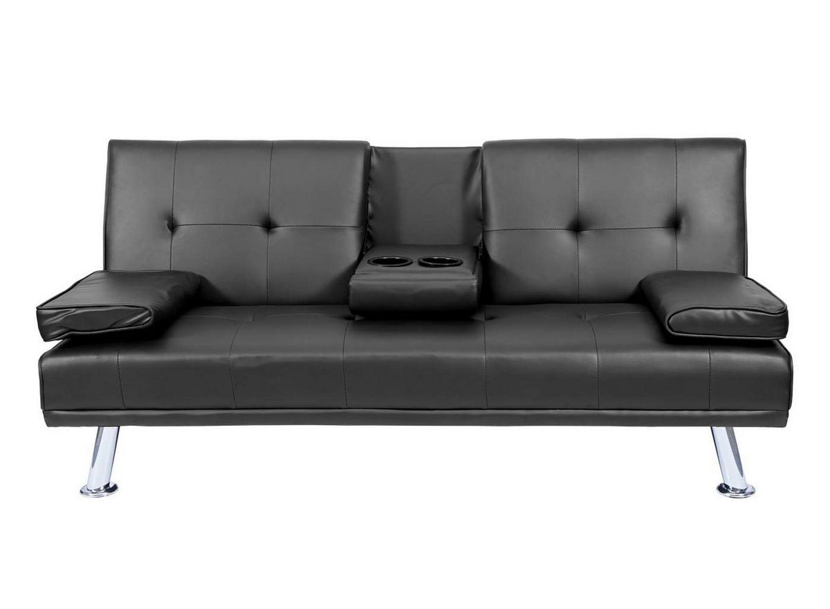 3ER-SOFA Schwarz - Schwarz, Textil (166/77/81cm) - MCW