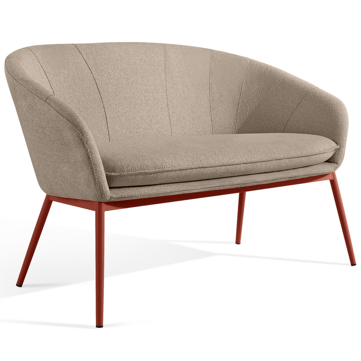 GARTENSOFA SOLIS - Hellbraun, Textil/Metall (118/76/66cm) - KONSIMO®
