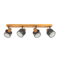DECKENSTRAHLER Jixalin 66/10/17.5 cm - Schwarz, Holz/Metall (66/10/17.5cm) - ZMH
