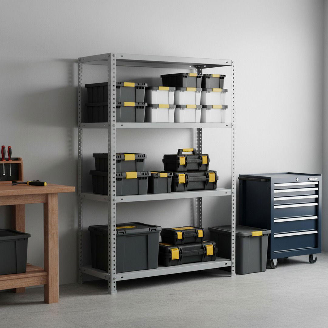 SCHRAUBREGAL PANDA MID | HxBxT 150x80x40cm | 4 Fachböden | Fachlast 100kg | Grau - Grau, Metall (80/150/40cm) - PROREGAL