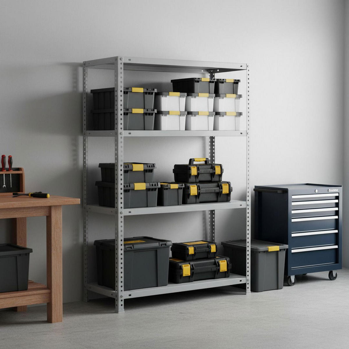 SCHRAUBREGAL PANDA MID | HxBxT 150x80x40cm | 4 Fachböden | Fachlast 100kg | Grau - Grau, Metall (80/150/40cm) - PROREGAL