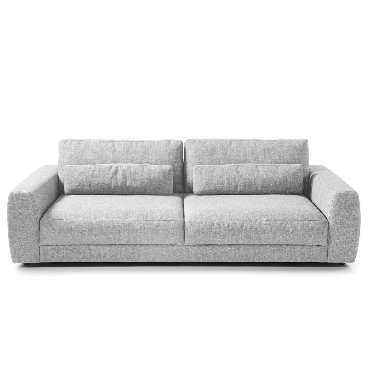 3-SITZER SOFA - Hellgrau/Schwarz, Kunststoff/Textil (252/80/117cm) - home24
