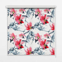 VNÚTORNÁ roleta - okenná roleta - roleta - 90x140 cm - Kvety - červená, plast (90/140/0.5cm) - TULUP