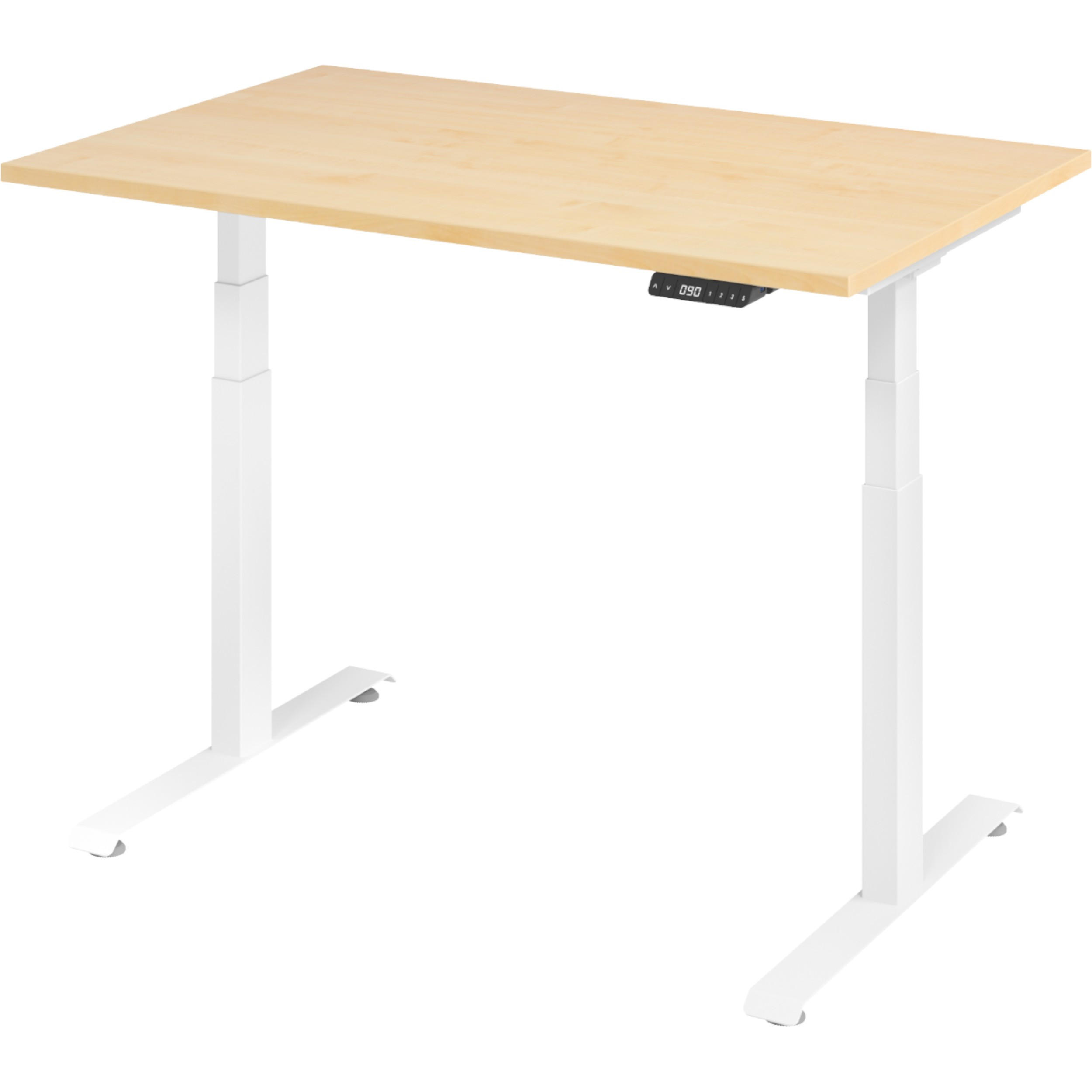 SCHREIBTISCH elektrisch 80/120/74 cm in Ahornfarben/Weiß - Ahornfarben/Weiß, Holzwerkstoff (80/120/74cm) - bümö