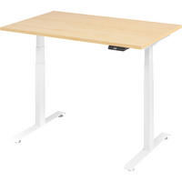 SCHREIBTISCH elektrisch 80/120/74 cm in Ahornfarben/Weiß - Ahornfarben/Weiß, Holzwerkstoff (80/120/74cm) - bümö