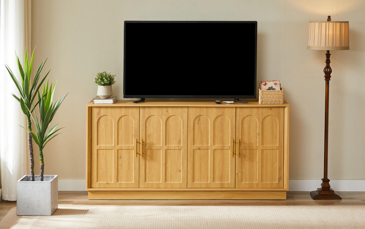 SIDEBOARD 169/40/80 cm Natur aus MDF mit verstellbaren Einlegeböden - Naturfarben, Holzwerkstoff (40/80/169cm) - OKMYHOME