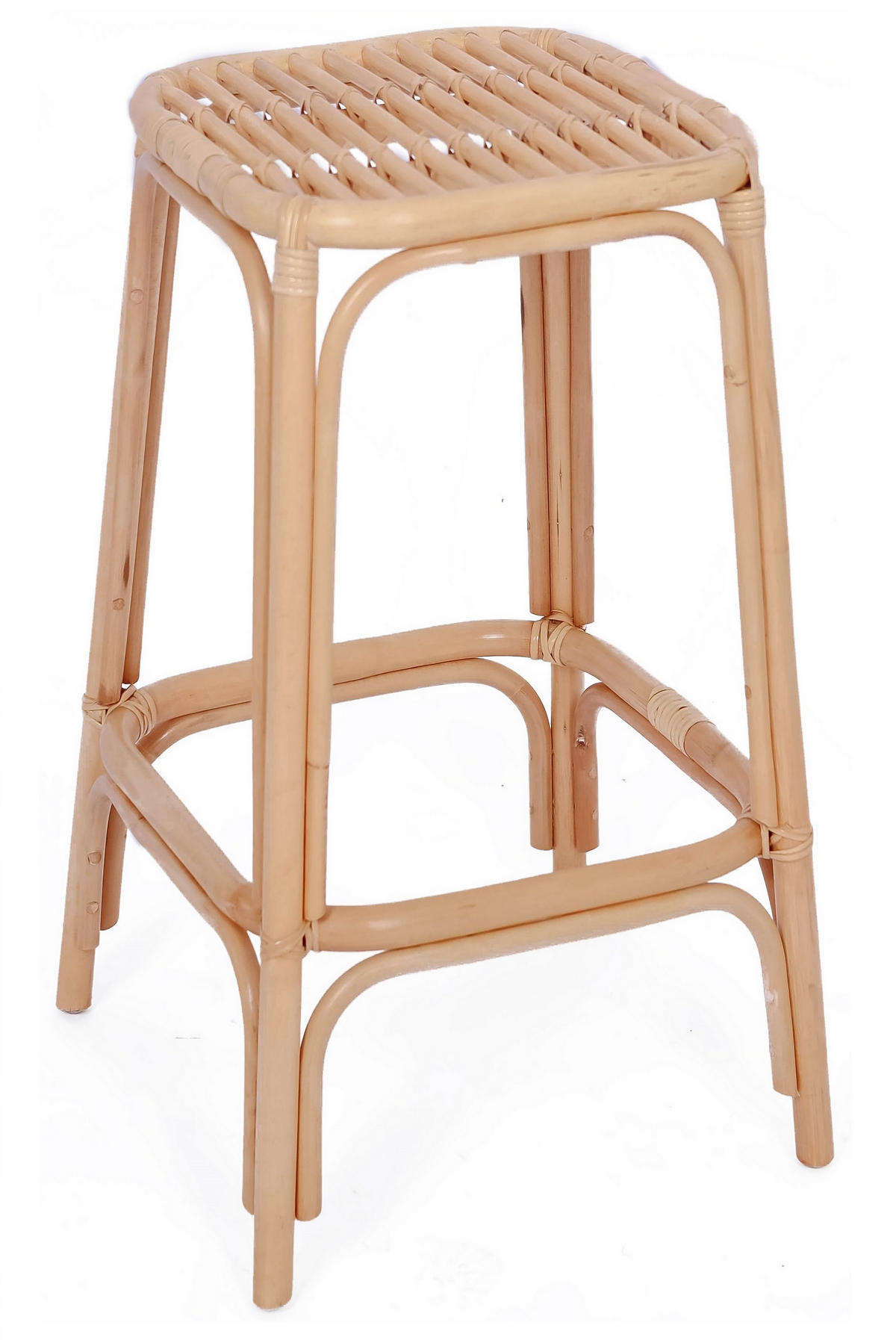BARHOCKER 2er-Set Rattan Beige - Beige, Holz (43/66/43cm) - Nordlys