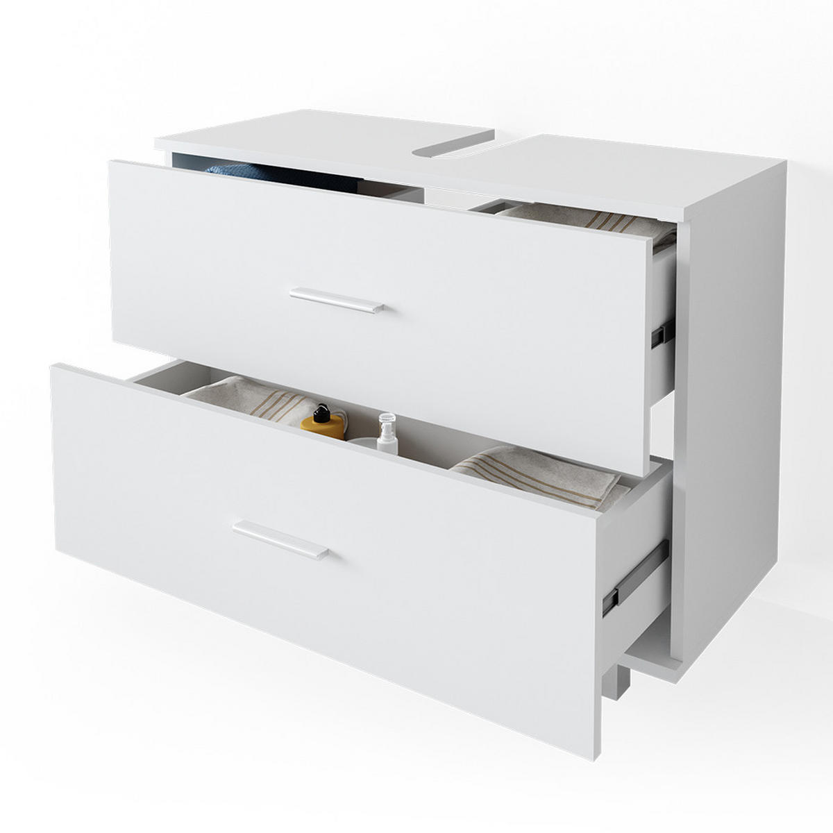 WASCHBECKENUNTERSCHRANK Ilias Weiß 80 x 60.8 cm - Weiß, Holzwerkstoff (80/60.8/33cm) - Vicco