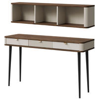 HOME-OFFICE SET Marly (2-tlg) Kaschmir / Walnuss - Beige/Braun, Holz/Holzwerkstoff (40/130/107cm) - Feldmann-Wohnen