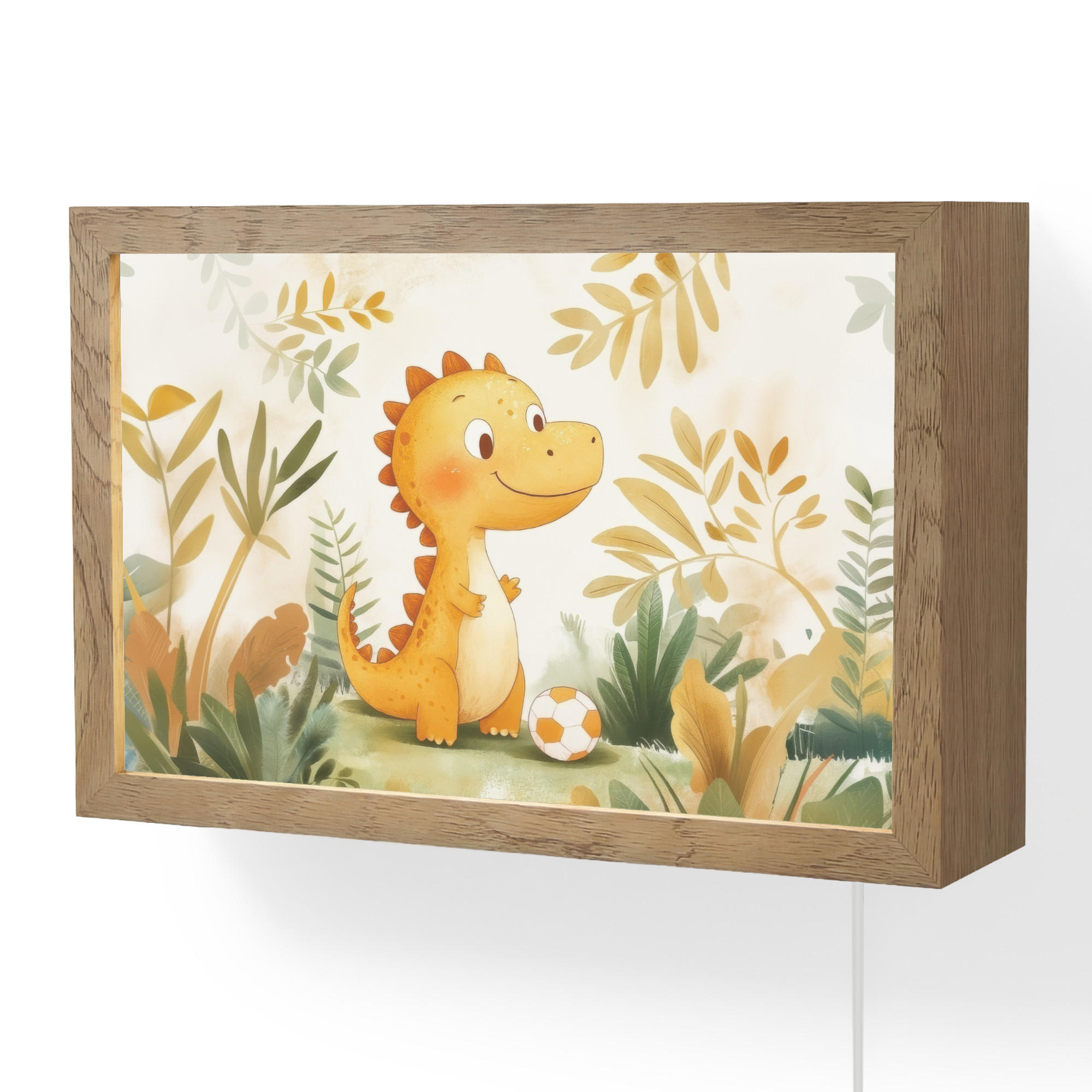 OnlyWow NÁSTENNÉ SVIETIDLO Dino - Futbal - Orange 30x20 cm