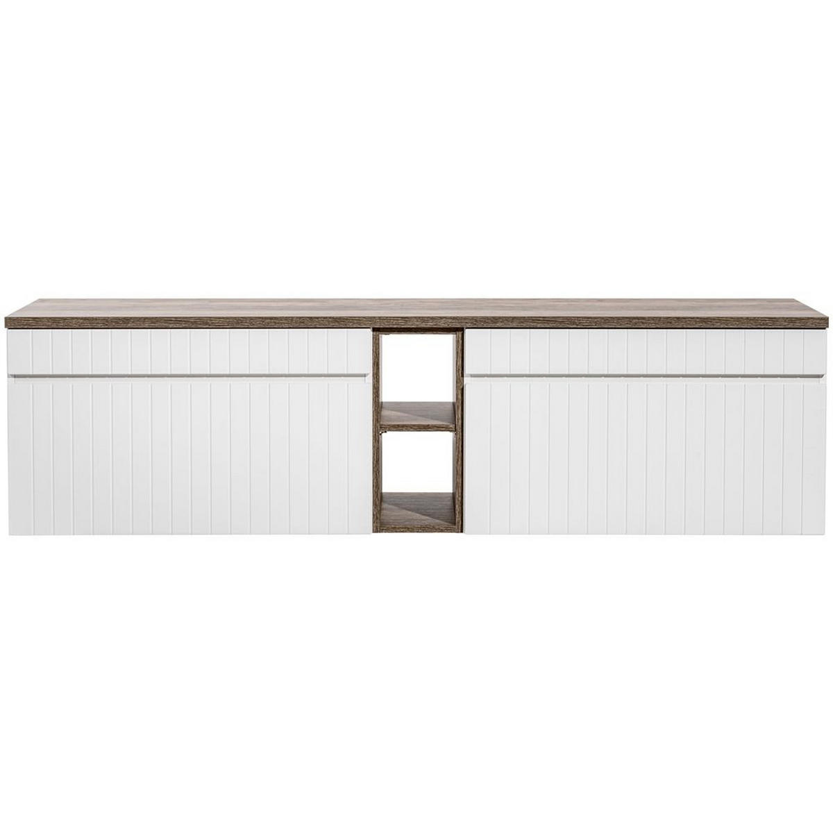 BADMÖBEL-SET 3-TLG. Iraklio-56 - Weiß, Holzwerkstoff (180/200/46cm) - Lomado