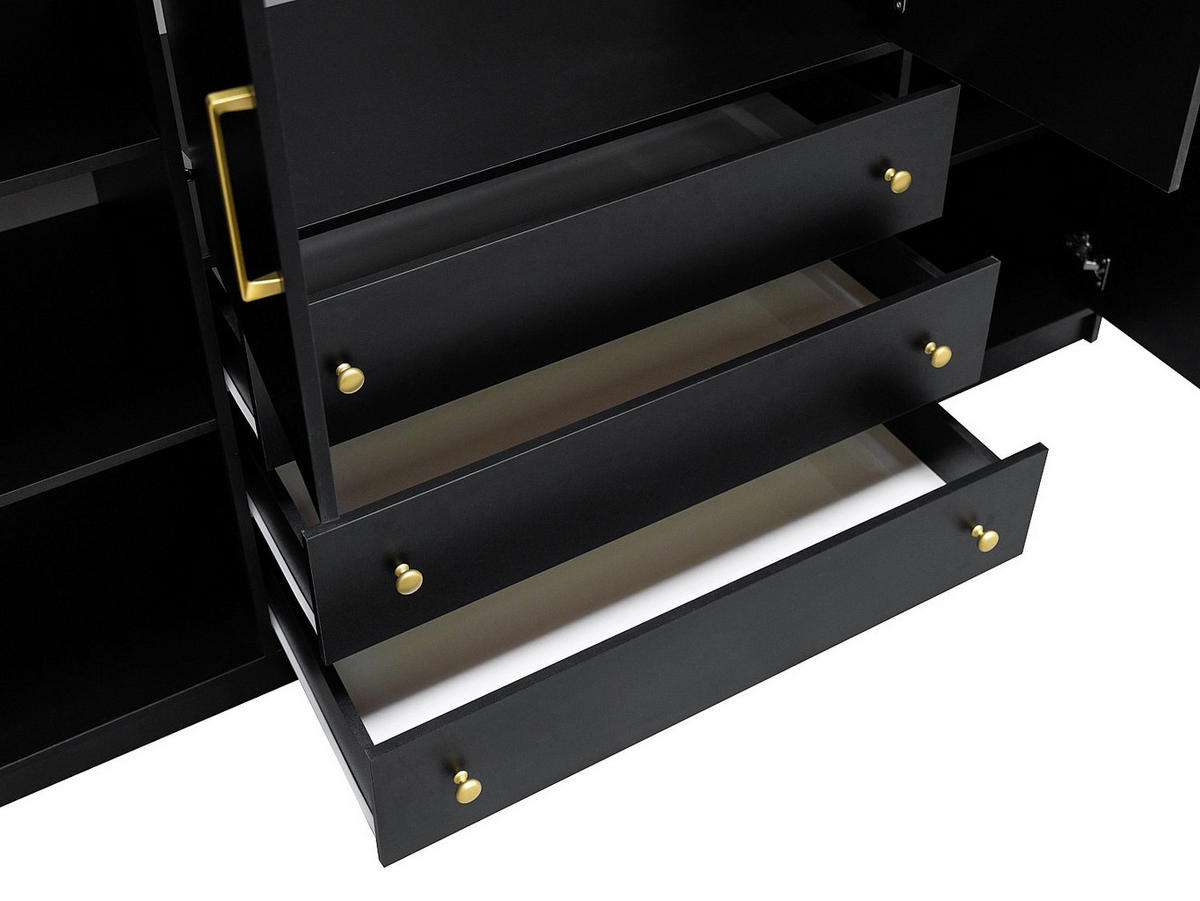 KLEIDERSCHRANK - 196 cm x 58 cm - holz - schwarz Lizandro - Schwarz, Holz (196/200/58cm) - Vente-Unique