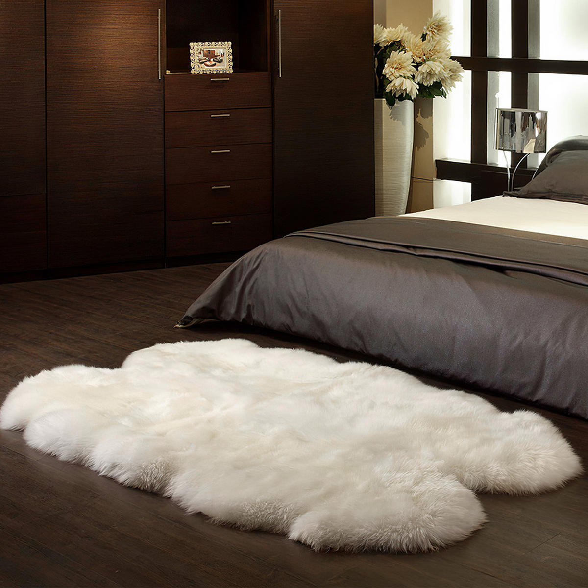 TEPPICH 180/110 cm Lammfellimitat Polyester Weiß - Weiß, Textil (180/110cm) - Livingandhome