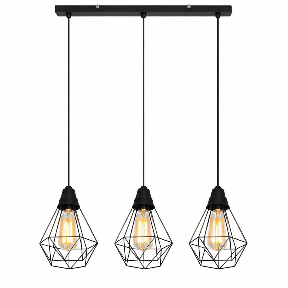 HÄNGELEUCHTE Isabella Schwarz Gitteroptik - Schwarz, Metall (58/15/120cm) - Globo Lighting