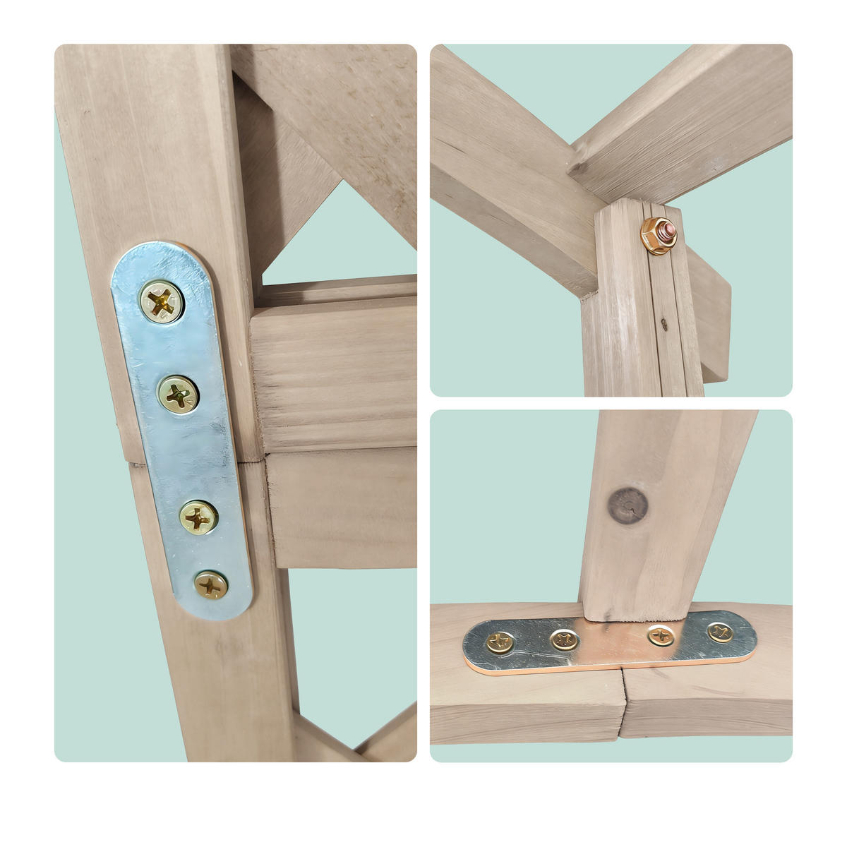 ROSENBOGEN Natur Tannenholz mit 2 Pflanzkübeln - Beige, Holz (180/206/40cm) - Relaxdays