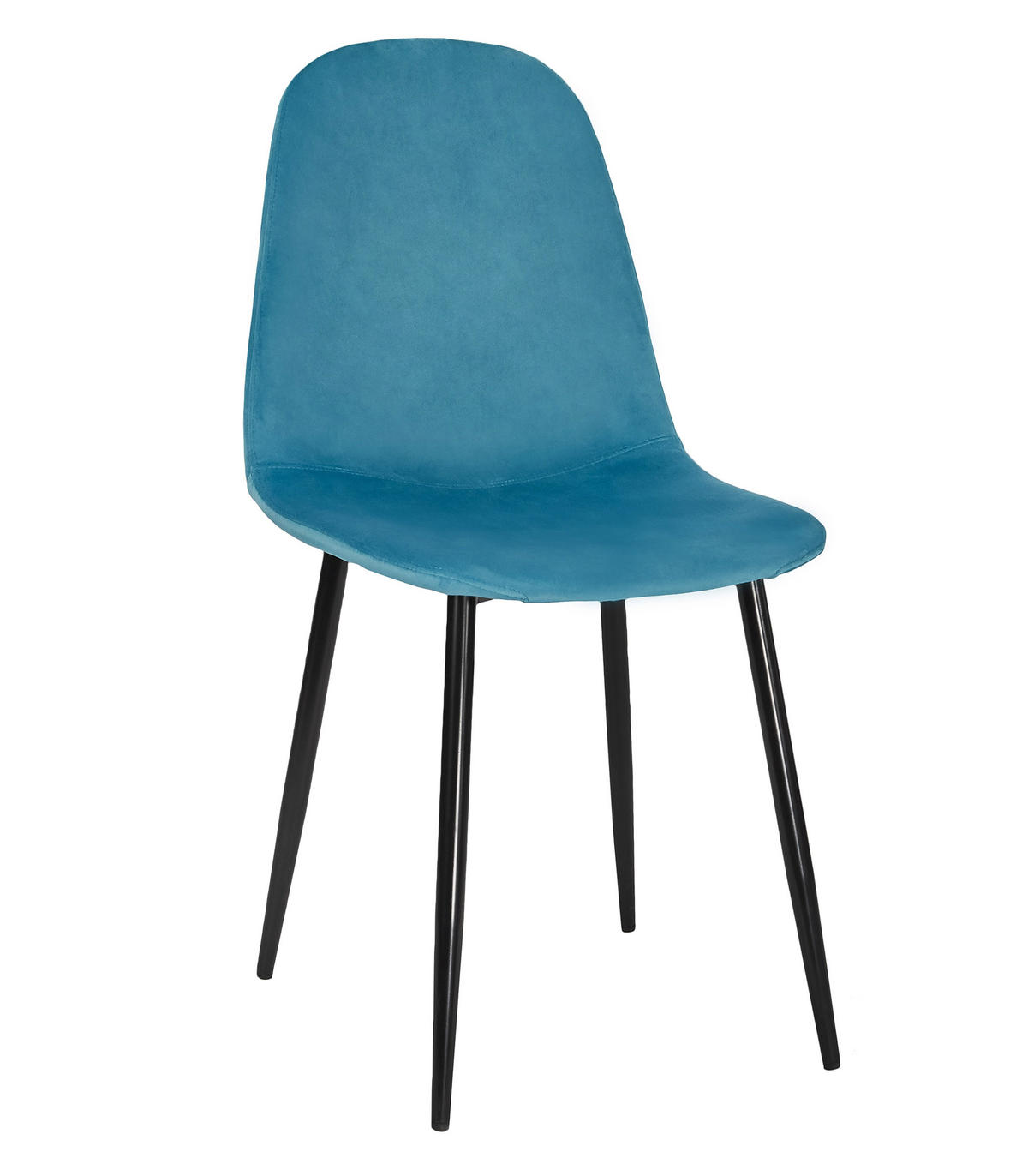 ESSZIMMERSTUHL Caya (4er-Set) - Blau/Schwarz, Textil/Metall (45/88/51cm) - Home Collective