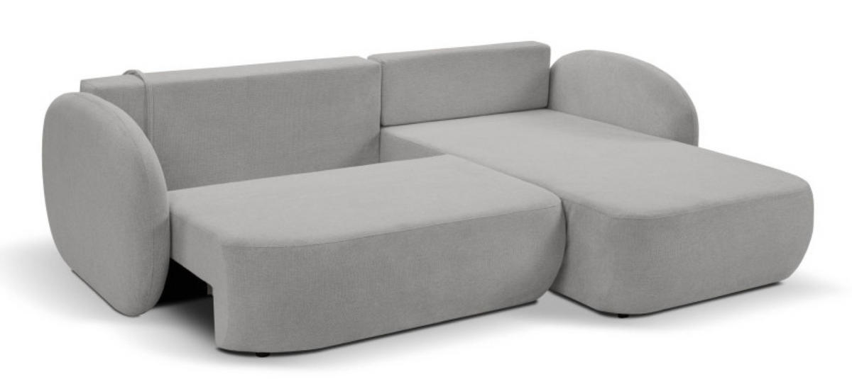 ECKSOFA Hellgrau OLIVIO Ausziehbar Rechts - Hellgrau/Grau, Textil (174/248cm) - Sepro Meble