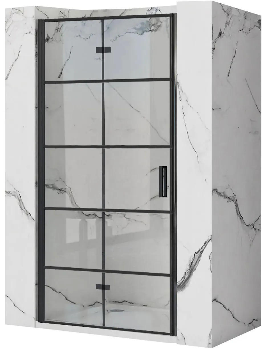 DUSCHTÜR Rea Molier Black 80+ Profil - Schwarz, Glas (80/190cm) - REA