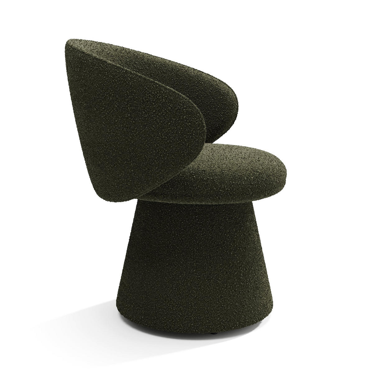 STUHL Bouclé-Stoff Khakigrün 54cm - Olivgrün/Grün, Textil (54/77.5/53.5cm) - Sia Home