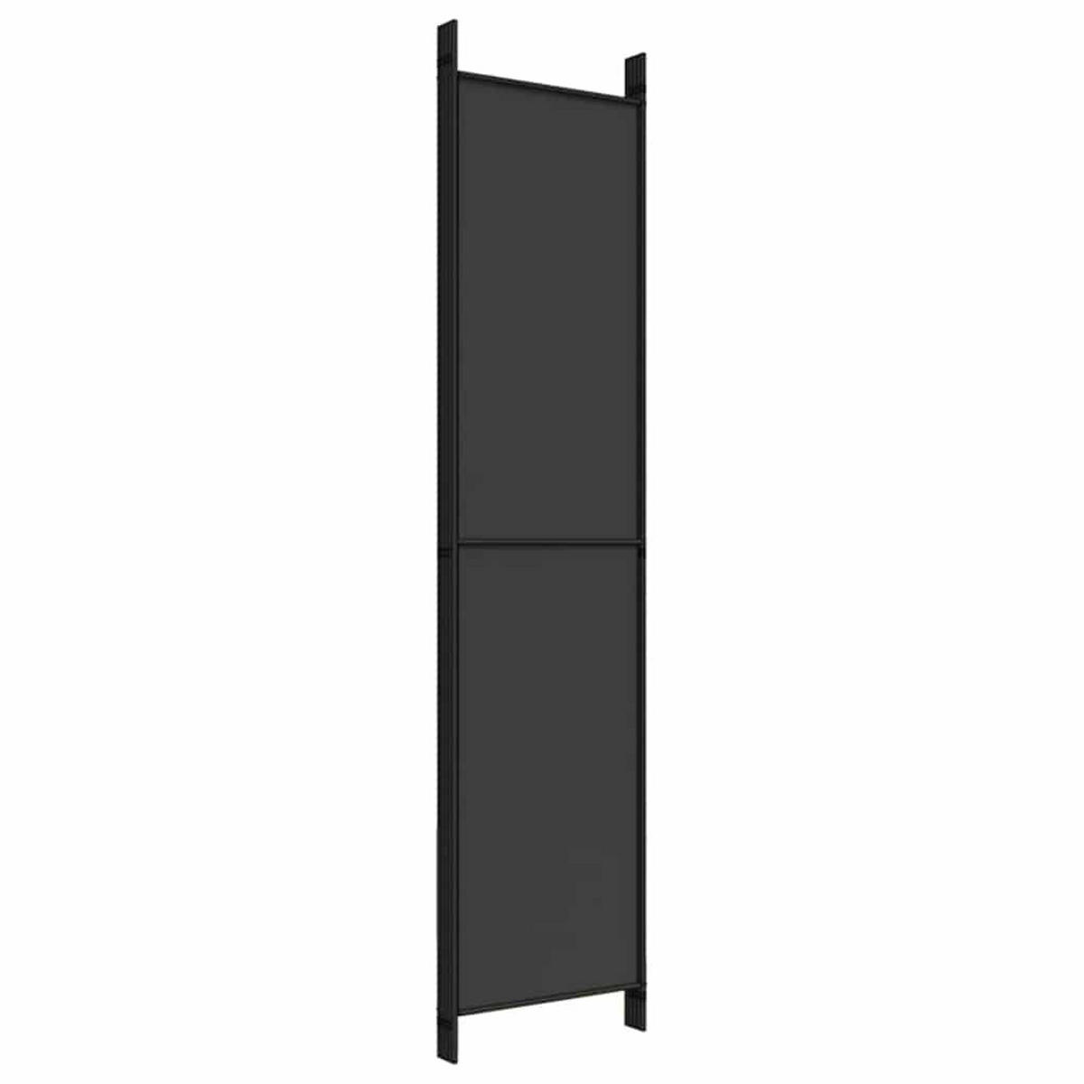 PARAVENT 5-teilig Schwarz 250/220 Cm Stoff - Schwarz, Textil (250/220/0.1cm) - vidaXL