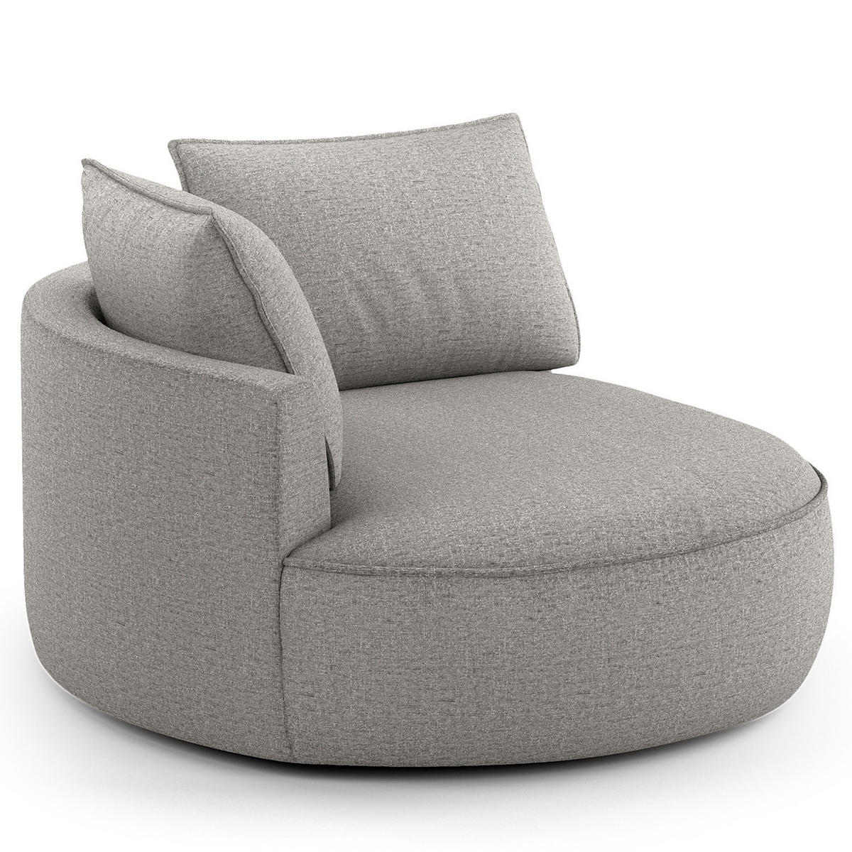 OTTOMANE - modular - Hellgrau/Schwarz, Kunststoff/Textil (126/82/154cm) - home24