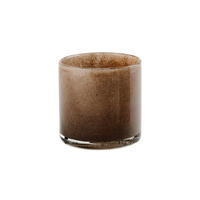 WINDLICHT Linen Glitzer Bubbles, Glas, Taupe, H 10 cm - Beige, Glas (10/10/10cm) - Gift Company